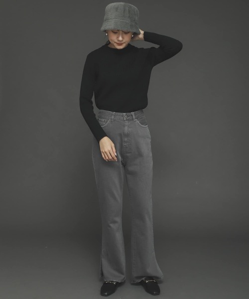 SENSE OF PLACE by URBAN RESEARCH（センスオブプレイスバイアーバンリサーチ）の「フェードカラースリットフレアカラーパンツ（その他パンツ・レディース・アイボリー/グレー/チャコールグレー・SMALL/MEDIUM）」の14枚目の写真