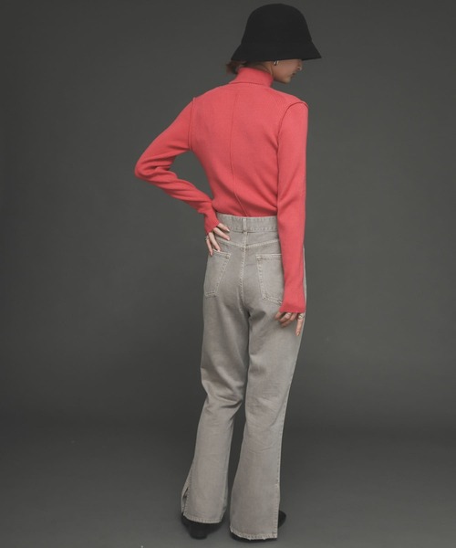 SENSE OF PLACE by URBAN RESEARCH（センスオブプレイスバイアーバンリサーチ）の「フェードカラースリットフレアカラーパンツ（その他パンツ・レディース・アイボリー/グレー/チャコールグレー・SMALL/MEDIUM）」の12枚目の写真