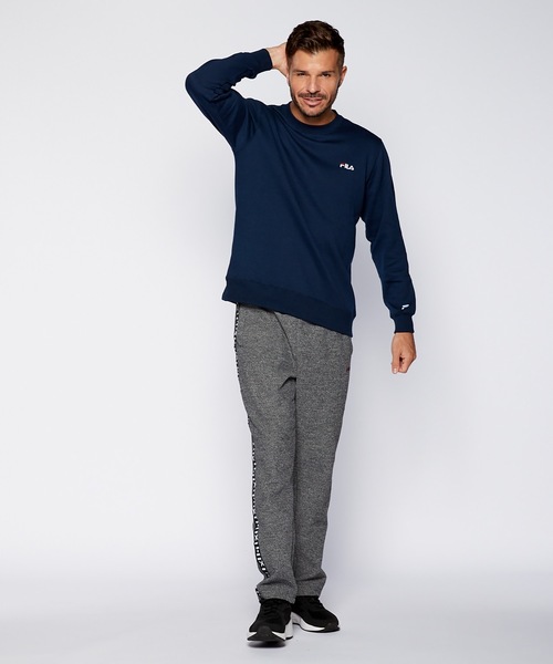 FILA(フィラ)の「【FILA / フィラ】保温 UVカット 裏起毛テーパードパンツ(スラックス・メンズ・ブラック/杢グレー/ネイビー・MEDIUM/LARGE/X-LARGE)」の14枚目の写真