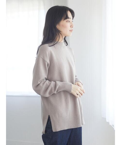 Green　Parks（グリーンパークス）の「クルーネックリブプルオーバー＊（ニット/セーター・レディース・パープル/グリーン/モカ/アイボリー/ブラック/ブラウン・FREE）」の9枚目の写真