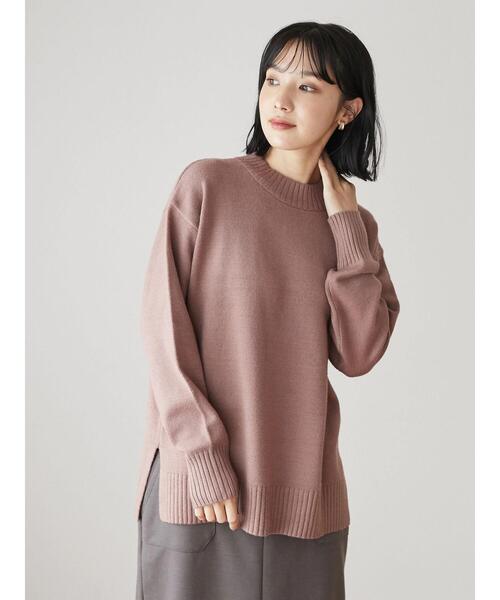 Green　Parks（グリーンパークス）の「クルーネックリブプルオーバー＊（ニット/セーター・レディース・パープル/グリーン/モカ/アイボリー/ブラック/ブラウン・FREE）」の10枚目の写真