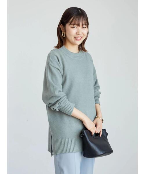 Green　Parks（グリーンパークス）の「クルーネックリブプルオーバー＊（ニット/セーター・レディース・パープル/グリーン/モカ/アイボリー/ブラック/ブラウン・FREE）」の11枚目の写真