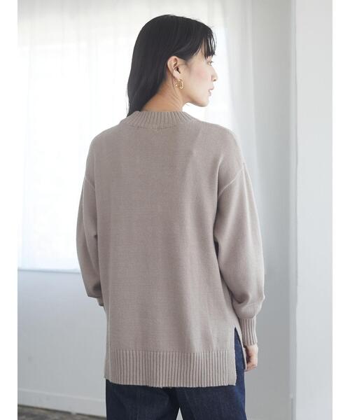 Green　Parks（グリーンパークス）の「クルーネックリブプルオーバー＊（ニット/セーター・レディース・パープル/グリーン/モカ/アイボリー/ブラック/ブラウン・FREE）」の13枚目の写真