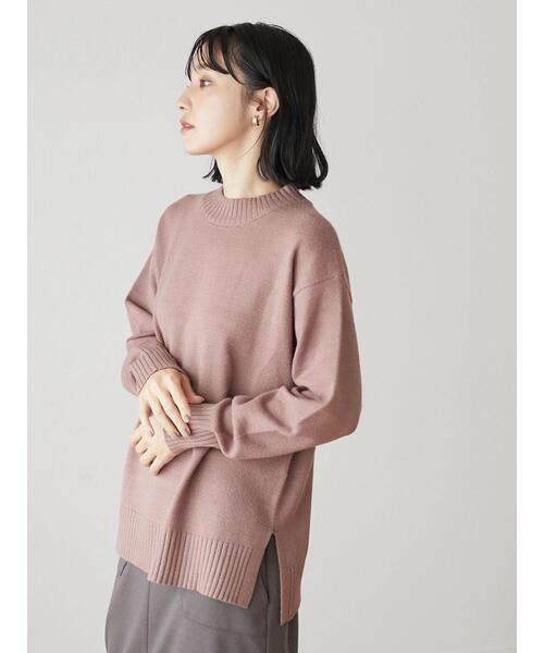 Green　Parks（グリーンパークス）の「クルーネックリブプルオーバー＊（ニット/セーター・レディース・パープル/グリーン/モカ/アイボリー/ブラック/ブラウン・FREE）」の17枚目の写真