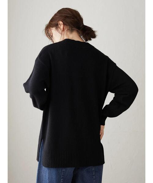 Green　Parks（グリーンパークス）の「クルーネックリブプルオーバー＊（ニット/セーター・レディース・パープル/グリーン/モカ/アイボリー/ブラック/ブラウン・FREE）」の19枚目の写真