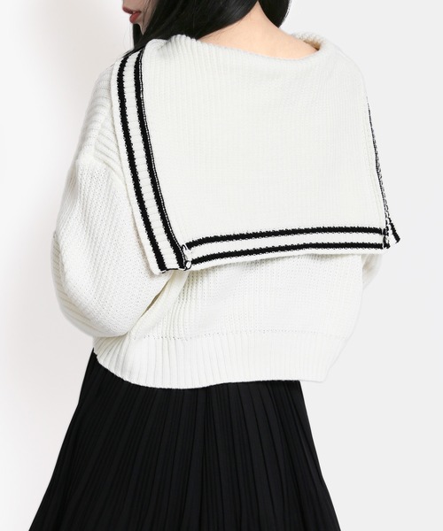 WC（ダブル シー）の「セーラーニットカーディガン（カーディガン/ボレロ・レディース・ネイビー/アイボリー/グリーン・FREE）」の14枚目の写真