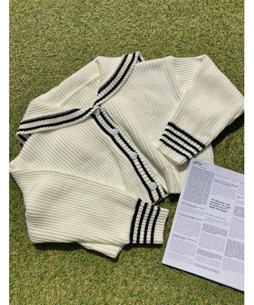 WC（ダブル シー）の「セーラーニットカーディガン（カーディガン/ボレロ・レディース・ネイビー/アイボリー/グリーン・FREE）」の9枚目の写真
