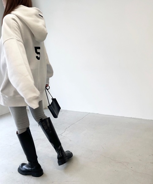 CANAL JEAN（キャナルジーン）の「1975 TOKYO(1975 トーキョー) "TEAM5"Hoodie裏起毛トレーナー（パーカー・レディース・ホワイト/アッシュグレー/ブラック/パープル・LARGE/X-LARGE）」の16枚目の写真