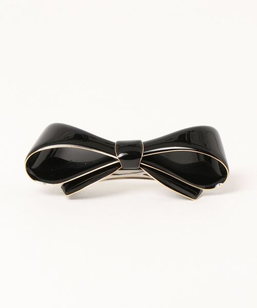 Three Four Time（ｽﾘｰﾌｫｰﾀｲﾑ）の「グロスエポリボンバレッタ（バレッタ/ヘアクリップ・レディース・ブラック/ブラウン/アイボリー・FREE）」の7枚目の写真