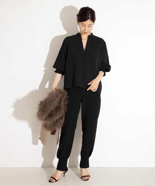 VERMEIL par iena(ヴェルメイユパーイエナ)の「ダブルクロスジョグパンツ◆(その他パンツ・レディース・ブラック・34/36/40/38)」の6枚目の写真