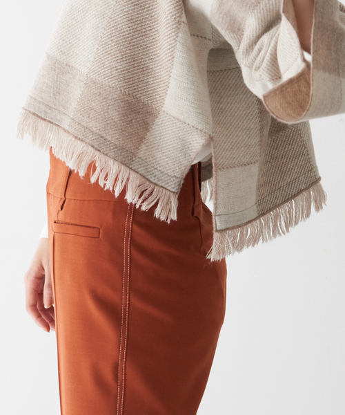 qualite(カリテ)の「チェックジャガードショートニット◇セットアップ対応※スヌード付き(ニット/セーター・レディース・ベージュ/ブラック・フリー)」の18枚目の写真