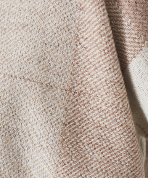 qualite(カリテ)の「チェックジャガードショートニット◇セットアップ対応※スヌード付き(ニット/セーター・レディース・ベージュ/ブラック・フリー)」の21枚目の写真