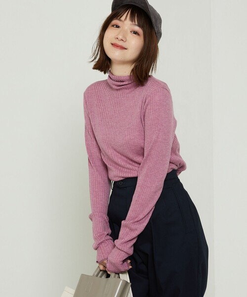 FREAK'S STORE(フリークスストア)の「【WEB限定】ウォッシャブルアウトリンキングタートル(ニット/セーター・レディース・ピンク/サックスブルー/オリーブ/ダークブラウン/ブラック・フリ-)」の5枚目の写真