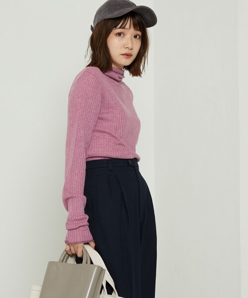 FREAK'S STORE(フリークスストア)の「【WEB限定】ウォッシャブルアウトリンキングタートル(ニット/セーター・レディース・ピンク/サックスブルー/オリーブ/ダークブラウン/ブラック・フリ-)」の18枚目の写真