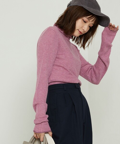 FREAK'S STORE(フリークスストア)の「【WEB限定】ウォッシャブルアウトリンキングタートル(ニット/セーター・レディース・ピンク/サックスブルー/オリーブ/ダークブラウン/ブラック・フリ-)」の16枚目の写真