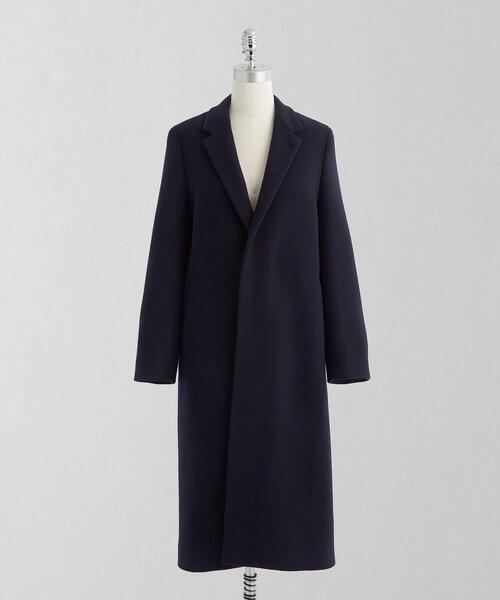LOEFF（ロエフ）の「＜LOEFF（ロエフ）＞メルトン チェスターコート◆（チェスターコート・レディース・ダークブラウン/ネイビー・1/0）」の2枚目の写真
