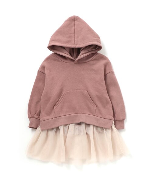 BREEZE（ブリーズ）の「裏起毛あったか裾チュールパーカー（パーカー・キッズ・チャコール/サックスブルー/ピンク/イエロー・100/130/120/80/90/140/110）」の7枚目の写真