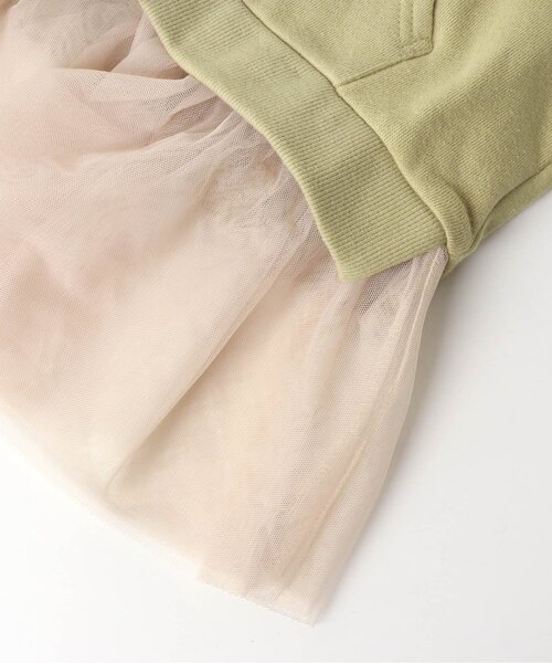 BREEZE（ブリーズ）の「裏起毛あったか裾チュールパーカー（パーカー・キッズ・チャコール/サックスブルー/ピンク/イエロー・100/130/120/80/90/140/110）」の8枚目の写真