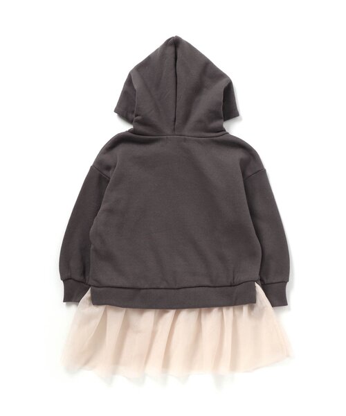 BREEZE（ブリーズ）の「裏起毛あったか裾チュールパーカー（パーカー・キッズ・チャコール/サックスブルー/ピンク/イエロー・100/130/120/80/90/140/110）」の10枚目の写真