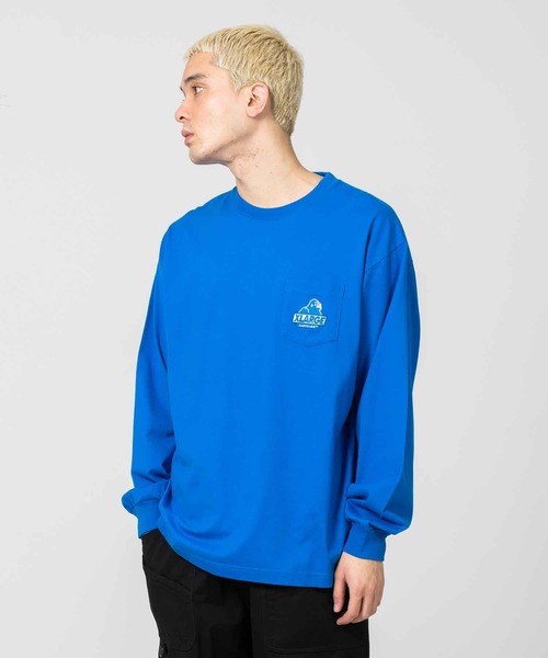 XLARGE（エクストララージ）の「EMBROIDERY SLANTED OG L/S POCKET TEE（Tシャツ/カットソー・メンズ・パープル/グリーン/ブルー/ブラック/ホワイト・S/L/M/XL）」の5枚目の写真