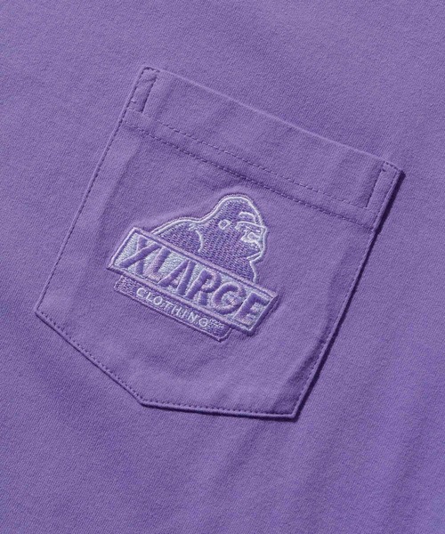 XLARGE（エクストララージ）の「EMBROIDERY SLANTED OG L/S POCKET TEE（Tシャツ/カットソー・メンズ・パープル/グリーン/ブルー/ブラック/ホワイト・S/L/M/XL）」の11枚目の写真