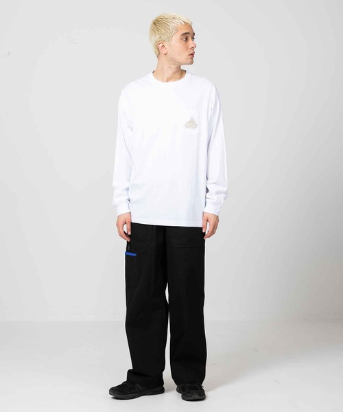 XLARGE（エクストララージ）の「EMBROIDERY SLANTED OG L/S POCKET TEE（Tシャツ/カットソー・メンズ・パープル/グリーン/ブルー/ブラック/ホワイト・S/L/M/XL）」の20枚目の写真