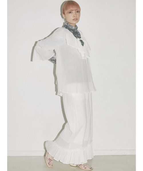 merry jenny（メリージェニー）の「cottonリラクシーフリルブラウス（シャツ/ブラウス・レディース・オフホワイト/ブラウン/ブラック・FREE）」の8枚目の写真