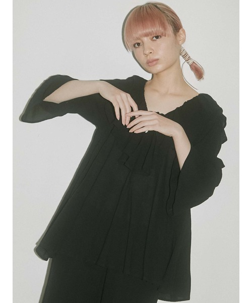 merry jenny（メリージェニー）の「cottonリラクシーフリルブラウス（シャツ/ブラウス・レディース・オフホワイト/ブラウン/ブラック・FREE）」の12枚目の写真