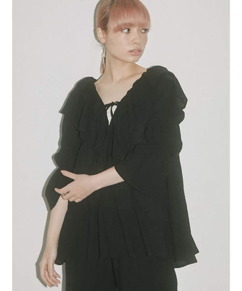 merry jenny（メリージェニー）の「cottonリラクシーフリルブラウス（シャツ/ブラウス・レディース・オフホワイト/ブラウン/ブラック・FREE）」の13枚目の写真