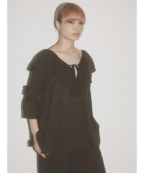 merry jenny（メリージェニー）の「cottonリラクシーフリルブラウス（シャツ/ブラウス・レディース・オフホワイト/ブラウン/ブラック・FREE）」の19枚目の写真