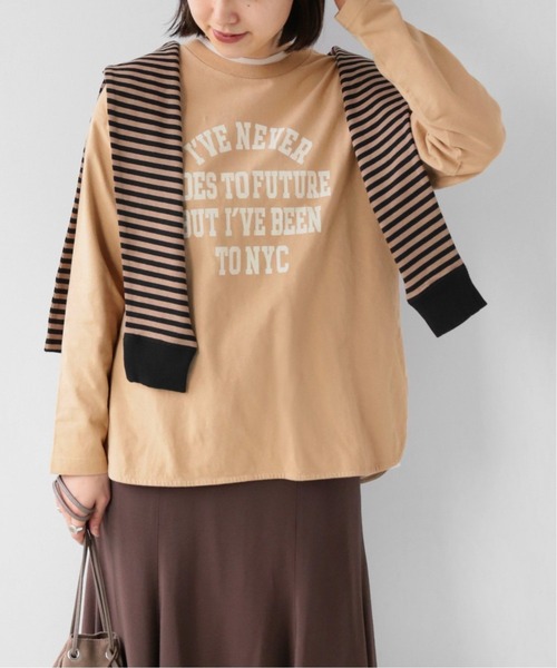 JOURNAL STANDARD relume(ジャーナルスタンダード レリューム)の「《追加》OE天竺ロゴプリントロングスリーブTEE◆(Tシャツ/カットソー・レディース・ホワイト/ベージュ/ブルー系その他・FREE)」の1枚目の写真