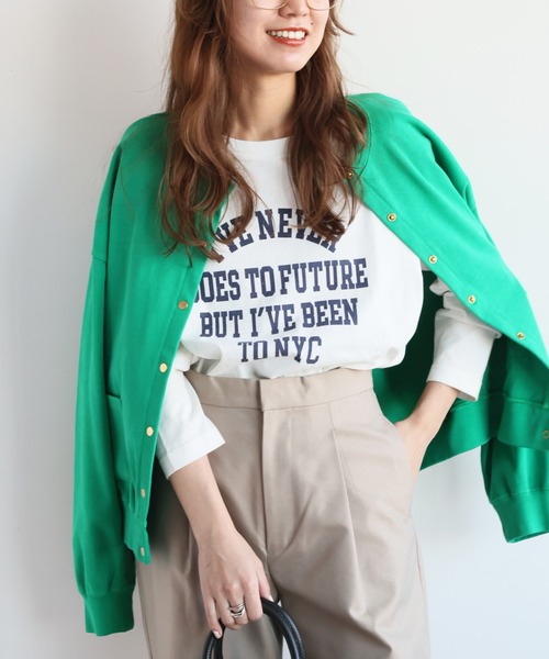 JOURNAL STANDARD relume(ジャーナルスタンダード レリューム)の「《追加》OE天竺ロゴプリントロングスリーブTEE◆(Tシャツ/カットソー・レディース・ホワイト/ベージュ/ブルー系その他・FREE)」の2枚目の写真