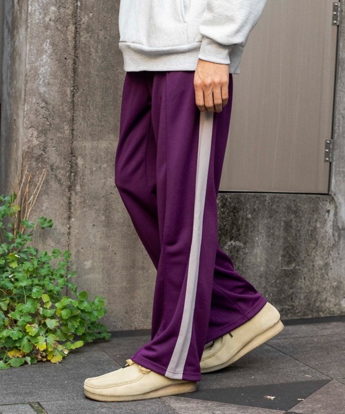 WEGO（ウィゴー）の「WEGO/ライントラックパンツ（スウェットパンツ・メンズ・ネイビー/カーキ/パープル/ベージュ/ブラック・LARGE/MEDIUM）」の6枚目の写真