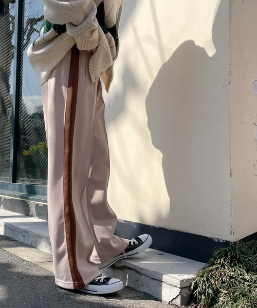 WEGO（ウィゴー）の「WEGO/ライントラックパンツ（スウェットパンツ・メンズ・ネイビー/カーキ/パープル/ベージュ/ブラック・LARGE/MEDIUM）」の22枚目の写真