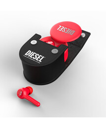 DIESEL | ユニセックス トゥルーワイヤレスイヤホンケース Diesel Leather Tech Chain TWS Case FW21 for Universal black/white(ヘッドフォン/イヤホン)