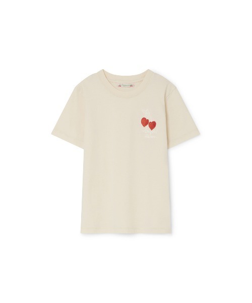 ボンポワン♡Bonpoint♡ブランドロゴ♡チェリー刺繍♡半袖Tシャツ❤︎ホワイト Bonpoint(ボンポワン)の「コットン刺繍Tシャツ(Tシャツ