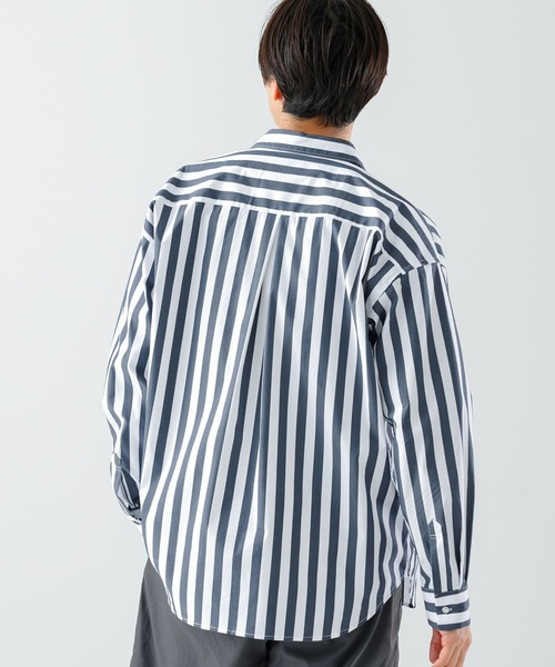 URBAN RESEARCH ROSSO MEN（アーバンリサーチロッソメン）の「『XLサイズあり』リラックスビッグストライプシャツ（シャツ/ブラウス・メンズ・ブルー/ネイビー・MEDIUM/LARGE/SMALL/X-LARGE）」の8枚目の写真