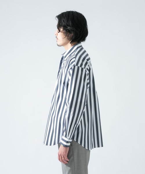 URBAN RESEARCH ROSSO MEN（アーバンリサーチロッソメン）の「『XLサイズあり』リラックスビッグストライプシャツ（シャツ/ブラウス・メンズ・ブルー/ネイビー・MEDIUM/LARGE/SMALL/X-LARGE）」の11枚目の写真