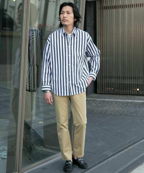URBAN RESEARCH ROSSO MEN（アーバンリサーチロッソメン）の「『XLサイズあり』リラックスビッグストライプシャツ（シャツ/ブラウス・メンズ・ブルー/ネイビー・MEDIUM/LARGE/SMALL/X-LARGE）」の17枚目の写真