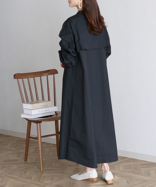 HER CLOSET（ハークローゼット）の「【shemoshelly】キルティングヨークシャツワンピース（シャツワンピース・レディース・ブラック/オフホワイト/ライトベージュ・M）」の11枚目の写真