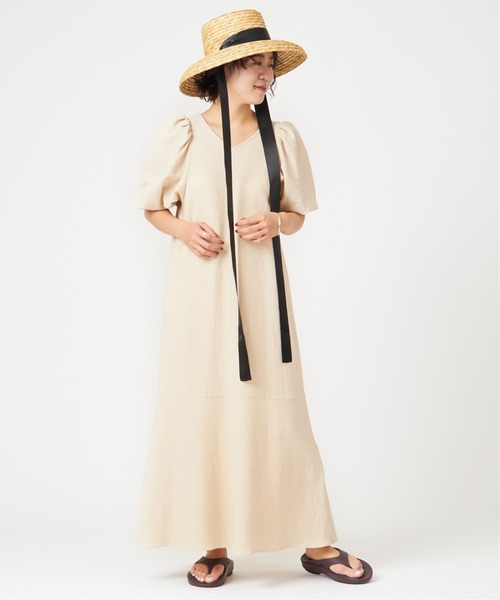 U by SPICK&SPAN（ユーバイスピックアンドスパン）の「ボリュームスリーブドレス◆（ワンピース・レディース・アイボリー/チャコールグレー・FREE）」の11枚目の写真