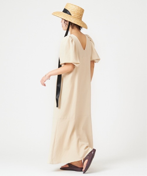 U by SPICK&SPAN（ユーバイスピックアンドスパン）の「ボリュームスリーブドレス◆（ワンピース・レディース・アイボリー/チャコールグレー・FREE）」の14枚目の写真