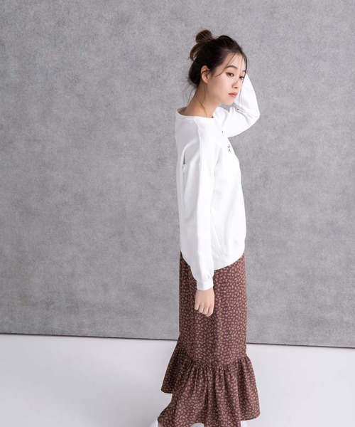 fifth(フィフス)の「刺繍ロゴロンT(Tシャツ/カットソー・レディース・ホワイト/ラベンダー・M)」の7枚目の写真
