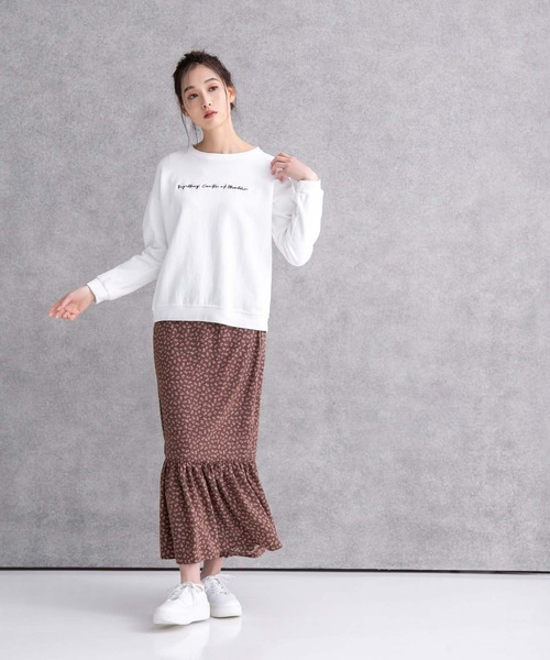 fifth(フィフス)の「刺繍ロゴロンT(Tシャツ/カットソー・レディース・ホワイト/ラベンダー・M)」の4枚目の写真