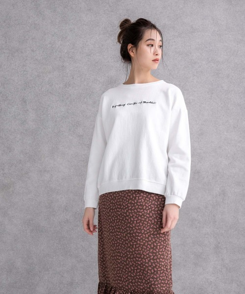 fifth(フィフス)の「刺繍ロゴロンT(Tシャツ/カットソー・レディース・ホワイト/ラベンダー・M)」の5枚目の写真