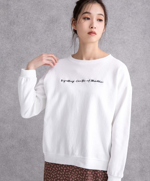 fifth(フィフス)の「刺繍ロゴロンT(Tシャツ/カットソー・レディース・ホワイト/ラベンダー・M)」の8枚目の写真