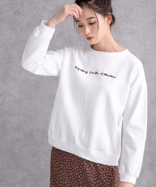 fifth(フィフス)の「刺繍ロゴロンT(Tシャツ/カットソー・レディース・ホワイト/ラベンダー・M)」の9枚目の写真