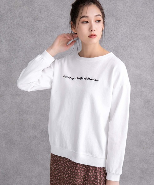 fifth(フィフス)の「刺繍ロゴロンT(Tシャツ/カットソー・レディース・ホワイト/ラベンダー・M)」の11枚目の写真