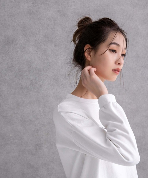 fifth(フィフス)の「刺繍ロゴロンT(Tシャツ/カットソー・レディース・ホワイト/ラベンダー・M)」の10枚目の写真