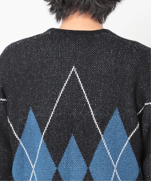 B.C STOCK(ベーセーストック)の「オーバーサイズ 総柄ジャガードジオメカーディガン(カーディガン/ボレロ・メンズ・ブラック/グレー・MEDIUM/LARGE)」の17枚目の写真